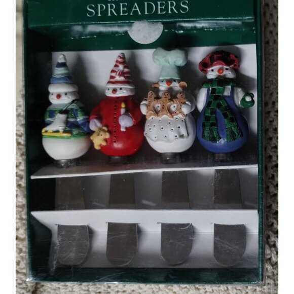 Boston Warehouse Snowman Spreader Set Of 4 Let it Snow - Picture 4 of 5
